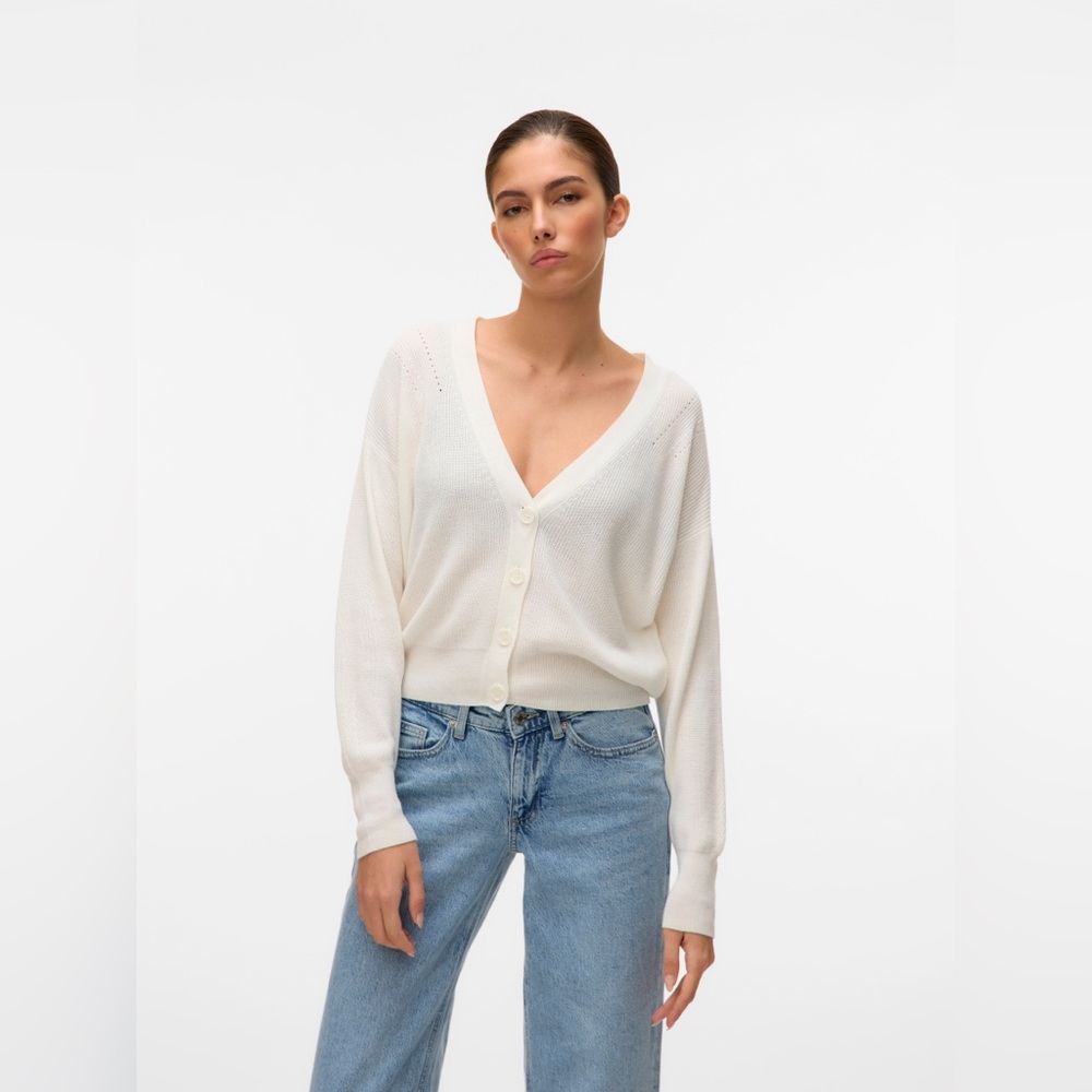 vero moda — beige knit cardigan